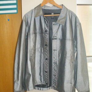 Vintage MFG Metallic Denim Jacket Men's Size XL